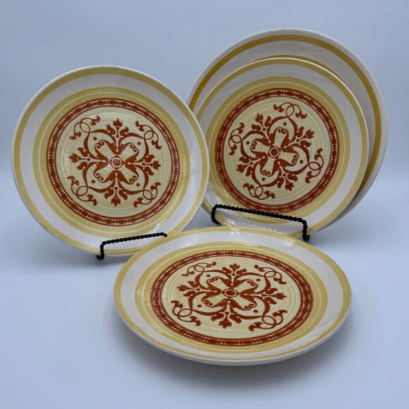 Vintage Cavalier Ironstone Dinner Plate Pattern RYL404 by Royal (USA) Set 3 - Picture 6 of 7